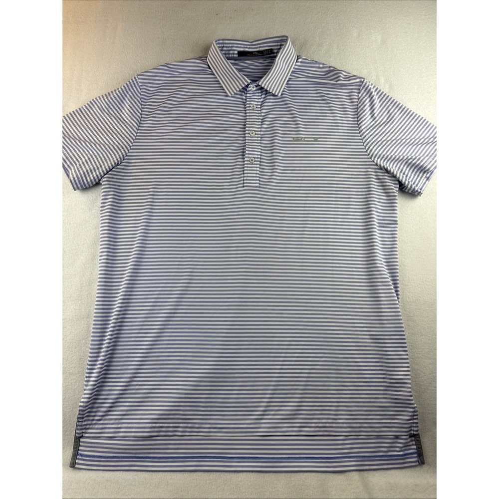 RLX Ralph Lauren Purple‎ Striped Short Sleeve Polo Shirt Men's Size XL